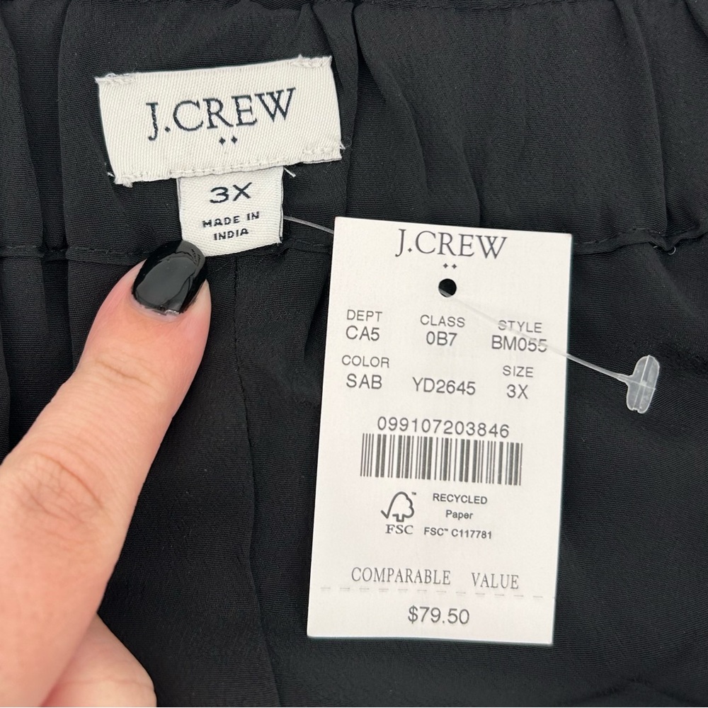 NWT J. Crew Factory Metallic Gingham Pull-On Mini Skirt Silver and Black Lurex - Picture 7 of 9